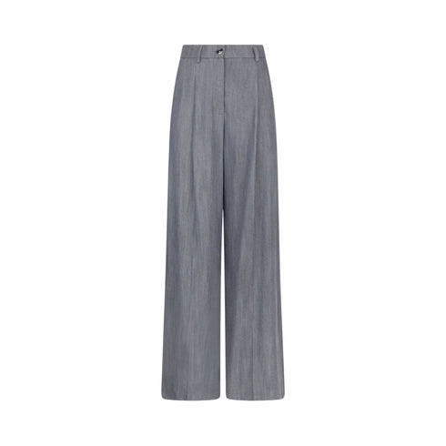 Pantalone Donna con pinces e piega stirata, in lyocell